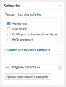 Les catégories WordPress