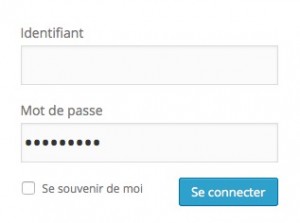 Formulaire d'accès administration WordPress