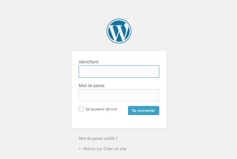 Accès administration WordPress