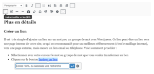 Wordpress Ajouter un lien dans Classique