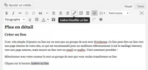 Ajouter un lien dans WordPress