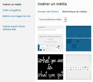 Popup Insérer un média WordPress
