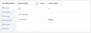 Données Produit WordPress Woocommerce