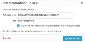 Lien externe ou mailto email dans WordPress