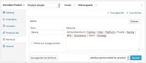 Attributs produits WordPress Woocommerce