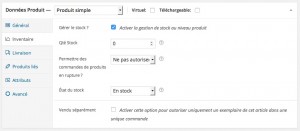 Inventaire produits simples WordPress Woocommerce